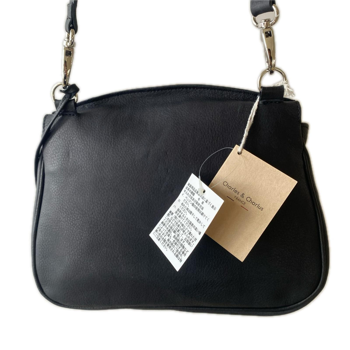 ショルダーバッグ Charles＆Charlus Vadim Noir ﾚｻﾞｰ ブラック