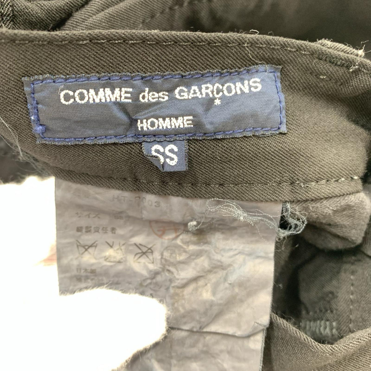 パンツ HOMME ｳｰﾙ ｽﾄﾚｰﾄ ｽﾗｯｸｽ 黒 SS ブラック