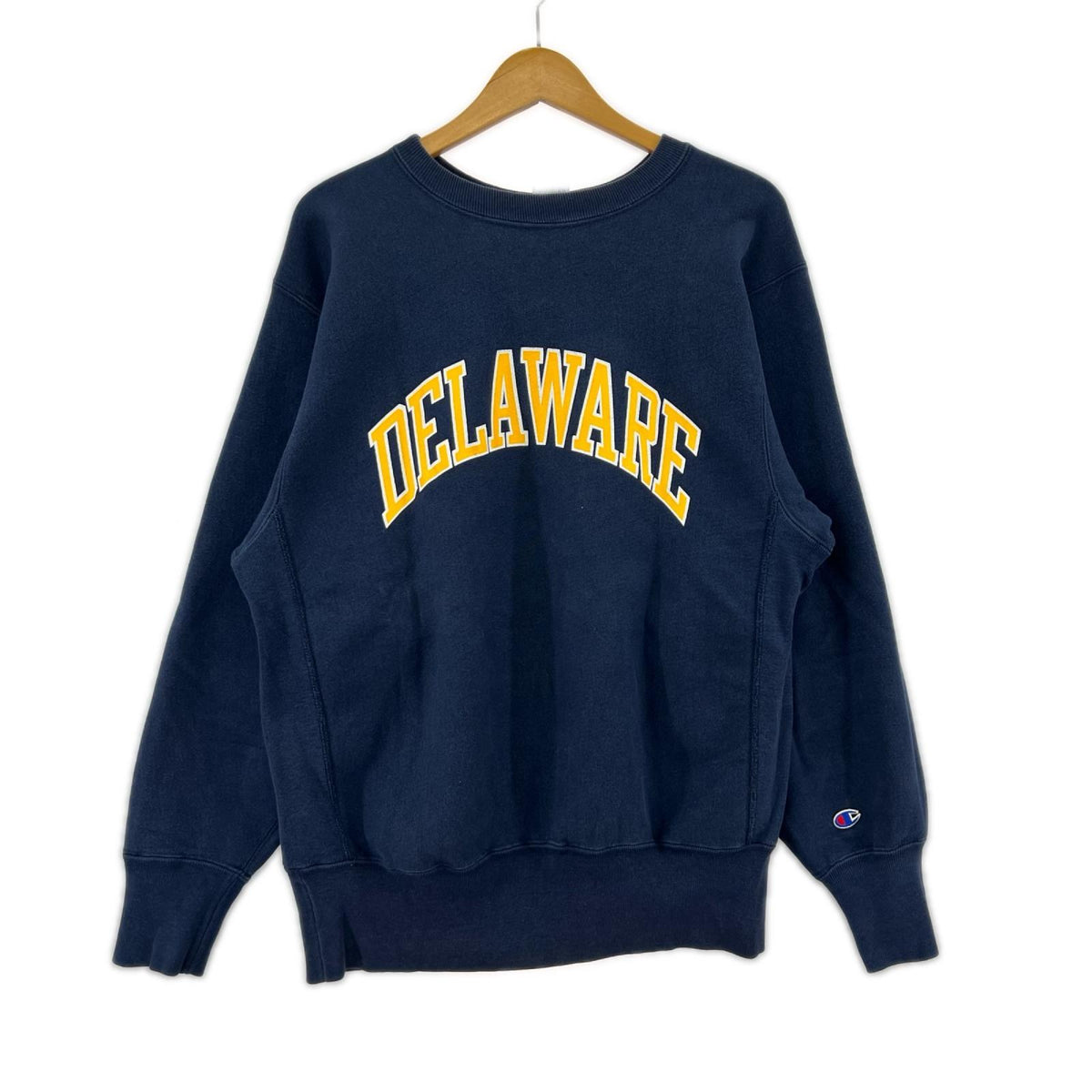 スウェット 90s USA製 REVERSE WEAVE DELAWARE L NAVY L ネイビー