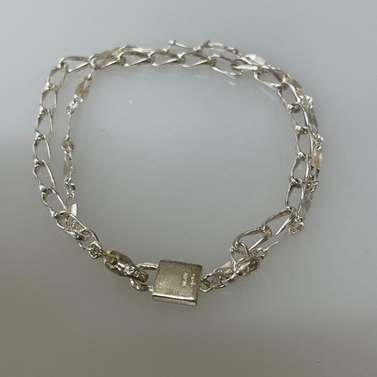 ブレスレット SILVER 2連ﾁｪｰﾝ ﾌﾞﾚｽﾚｯﾄ シルバー
