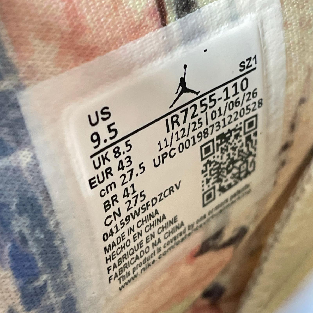 スニーカー AIR JORDAN 6 RETRO SASHIKO 27.5cm (US9 1/2 UK9 EU45) ホワイト