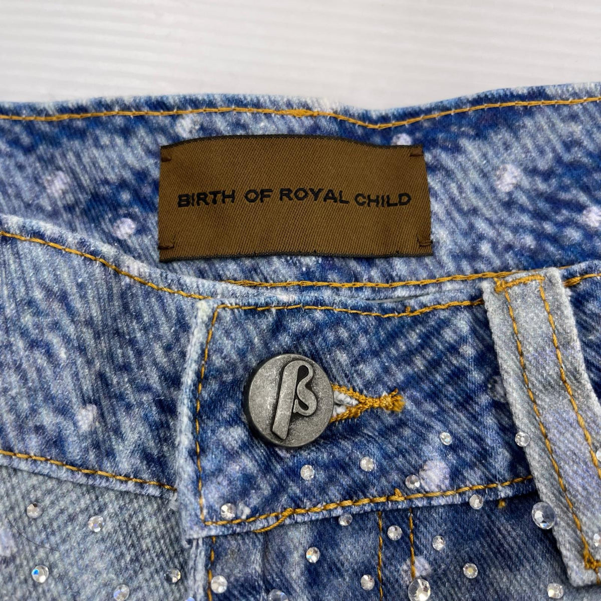 デニムパンツ BIRTH OF ROYAL CHILD ﾗｲﾝｽﾄｰﾝﾃﾞﾆﾑﾊﾟﾝﾂ M ｲﾝﾃﾞｨｺﾞ M