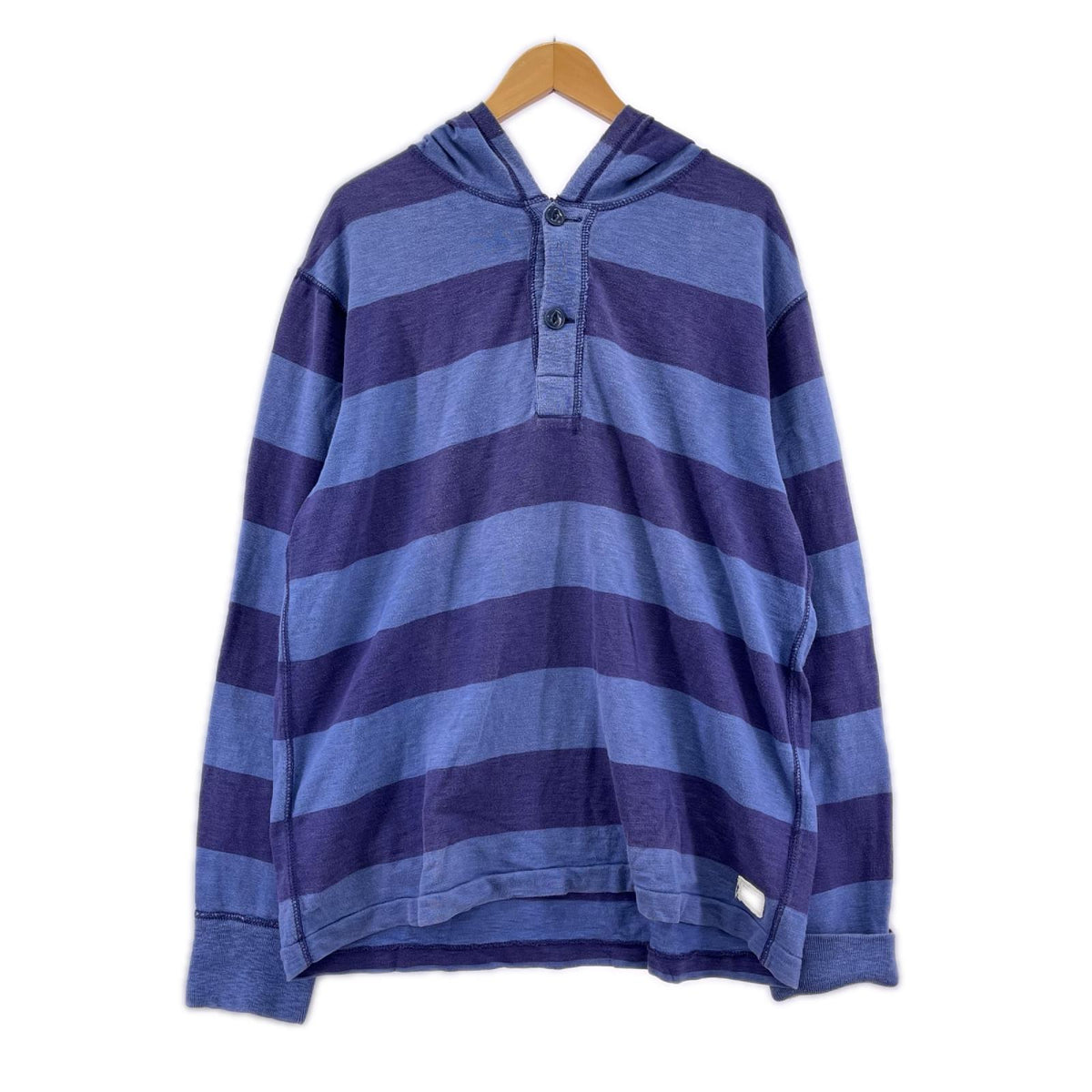 パーカー ﾍﾝﾘｰﾈｯｸ ﾎﾞｰﾀﾞｰ ﾈｲﾋﾞｰ×ﾌﾞﾙｰ（ＸＬ）