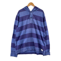 パーカー ﾍﾝﾘｰﾈｯｸ ﾎﾞｰﾀﾞｰ ﾈｲﾋﾞｰ×ﾌﾞﾙｰ（ＸＬ）