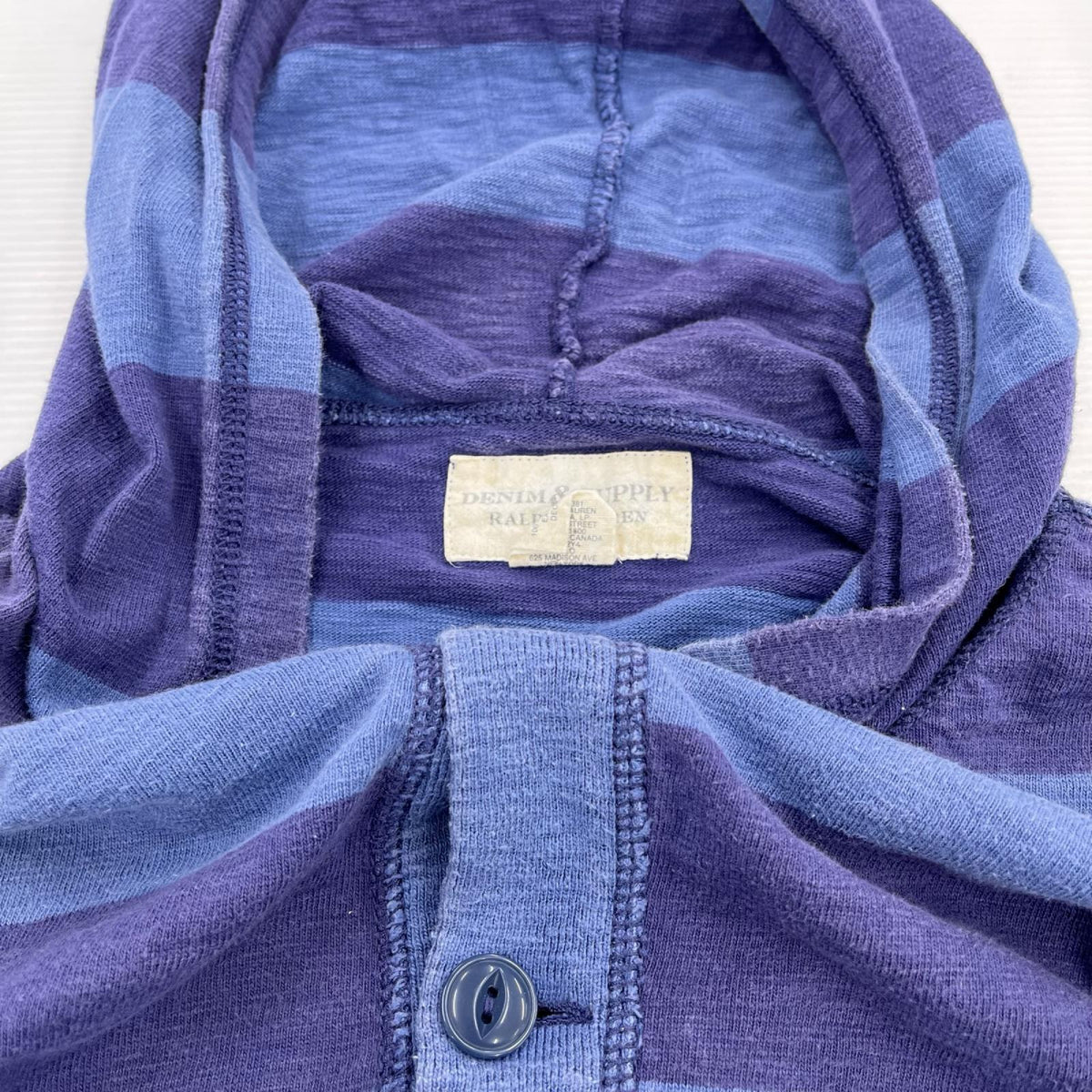 パーカー ﾍﾝﾘｰﾈｯｸ ﾎﾞｰﾀﾞｰ ﾈｲﾋﾞｰ×ﾌﾞﾙｰ（ＸＬ）