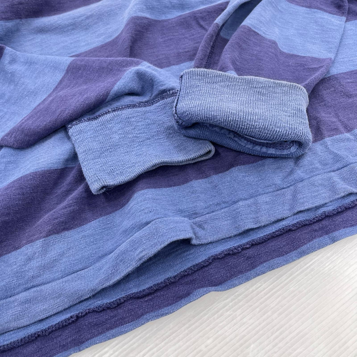 パーカー ﾍﾝﾘｰﾈｯｸ ﾎﾞｰﾀﾞｰ ﾈｲﾋﾞｰ×ﾌﾞﾙｰ（ＸＬ）