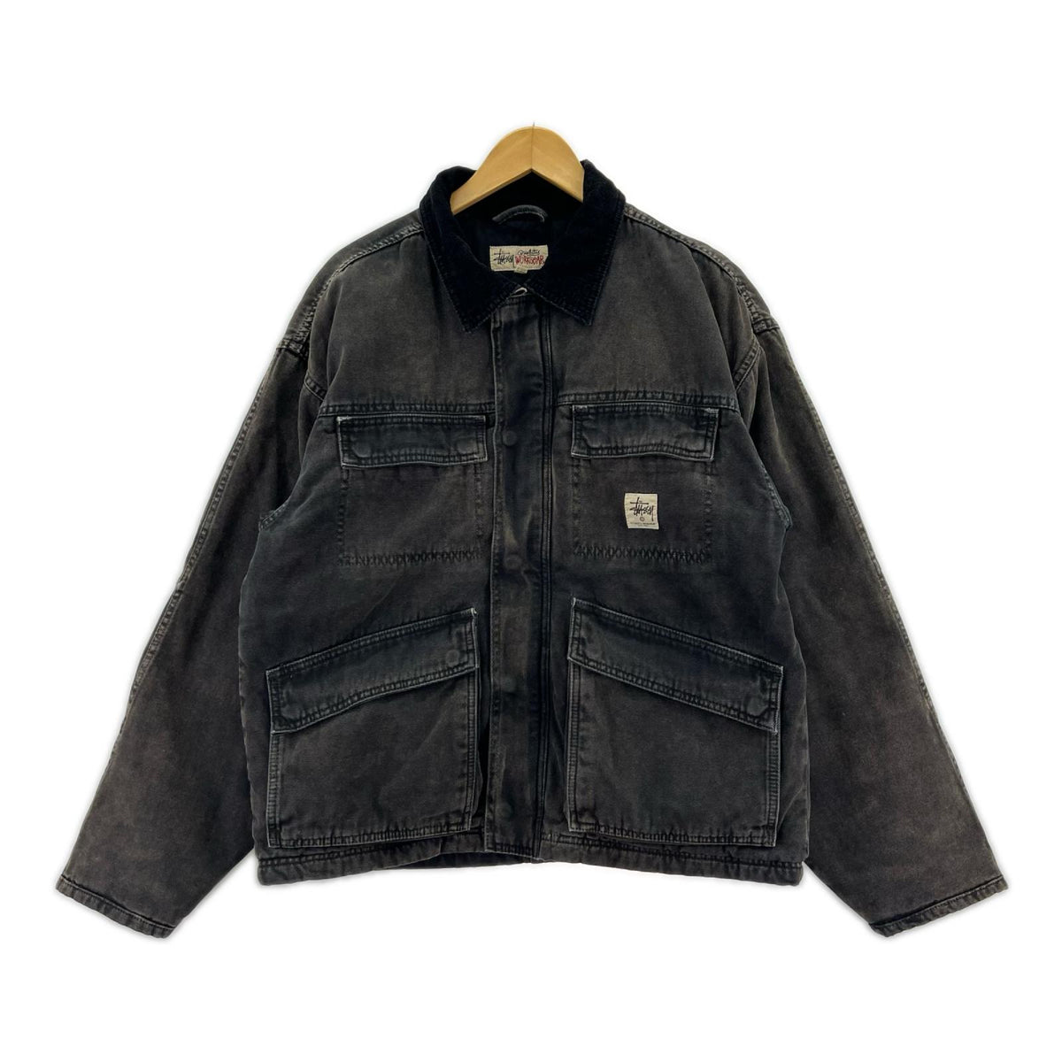 ジャケット 115589 Washed Canvas Shop Jacket (M) M ブラック