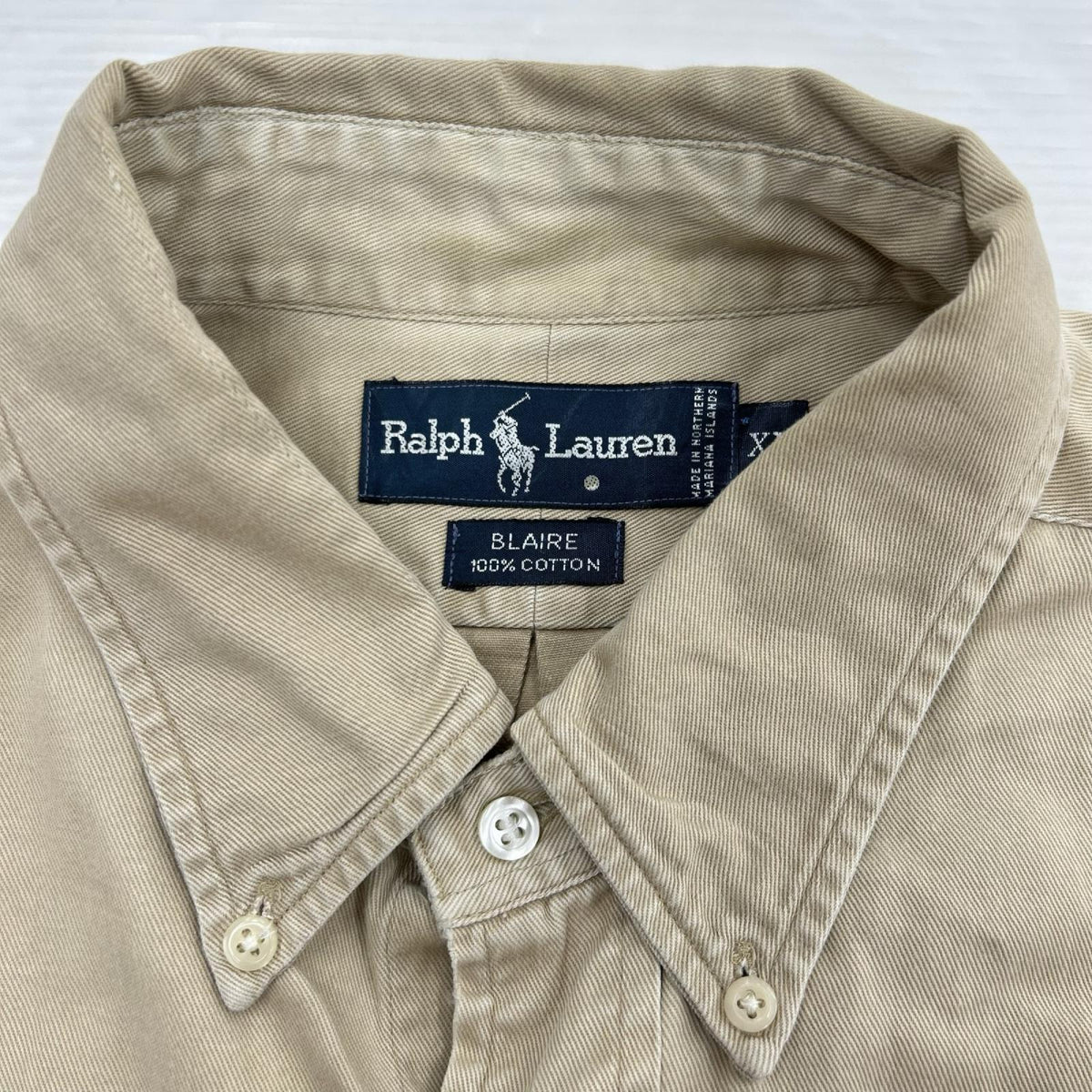 半袖シャツ BLAIRE 刺繍BDｼｬﾂ (XL) ベージュ