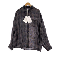 長袖シャツ Our Legacy 26SS ABOVE SHIRT ﾘﾈﾝﾁｪｯｸｼｬﾂ 48 ﾌﾞﾗｳﾝ 48 ブラウン