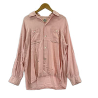 長袖シャツ 50s VAN HEUSEN VANGAB レーヨンギャバシャツ (M) ピンク M ピンク