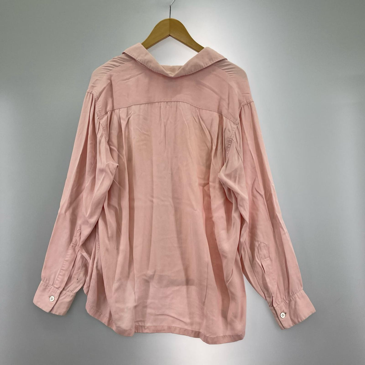 長袖シャツ 50s VAN HEUSEN VANGAB レーヨンギャバシャツ (M) ピンク M ピンク