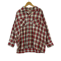 長袖シャツ Parkington オープンカラーチェックシャツ RED (L) L レッド