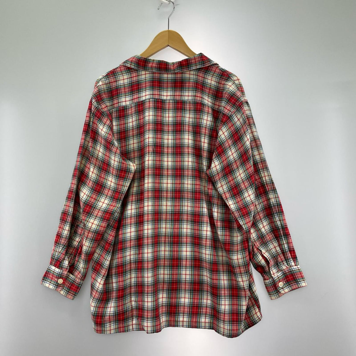 長袖シャツ Parkington オープンカラーチェックシャツ RED (L) L レッド
