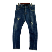 デニムパンツ DSQUARED2 ﾀﾞﾒｰｼﾞ加工 ﾃﾞﾆﾑﾊﾟﾝﾂ ｲﾝﾃﾞｨｺﾞ