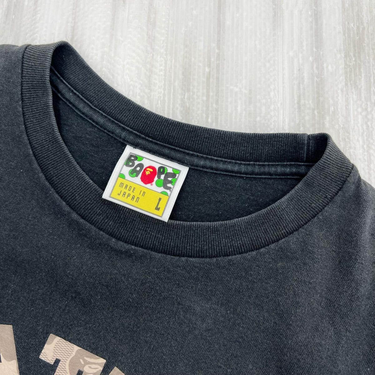 半袖Ｔシャツ ｶﾓ柄ﾌﾟﾘﾝﾄ 黒 (L) L ブラック