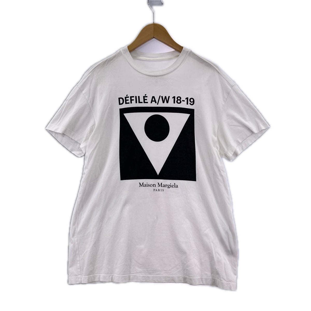 半袖Ｔシャツ MAISON MARGIELA 18AW DEFILE ﾌﾟﾘﾝﾄTee 44 白 44 ホワイト
