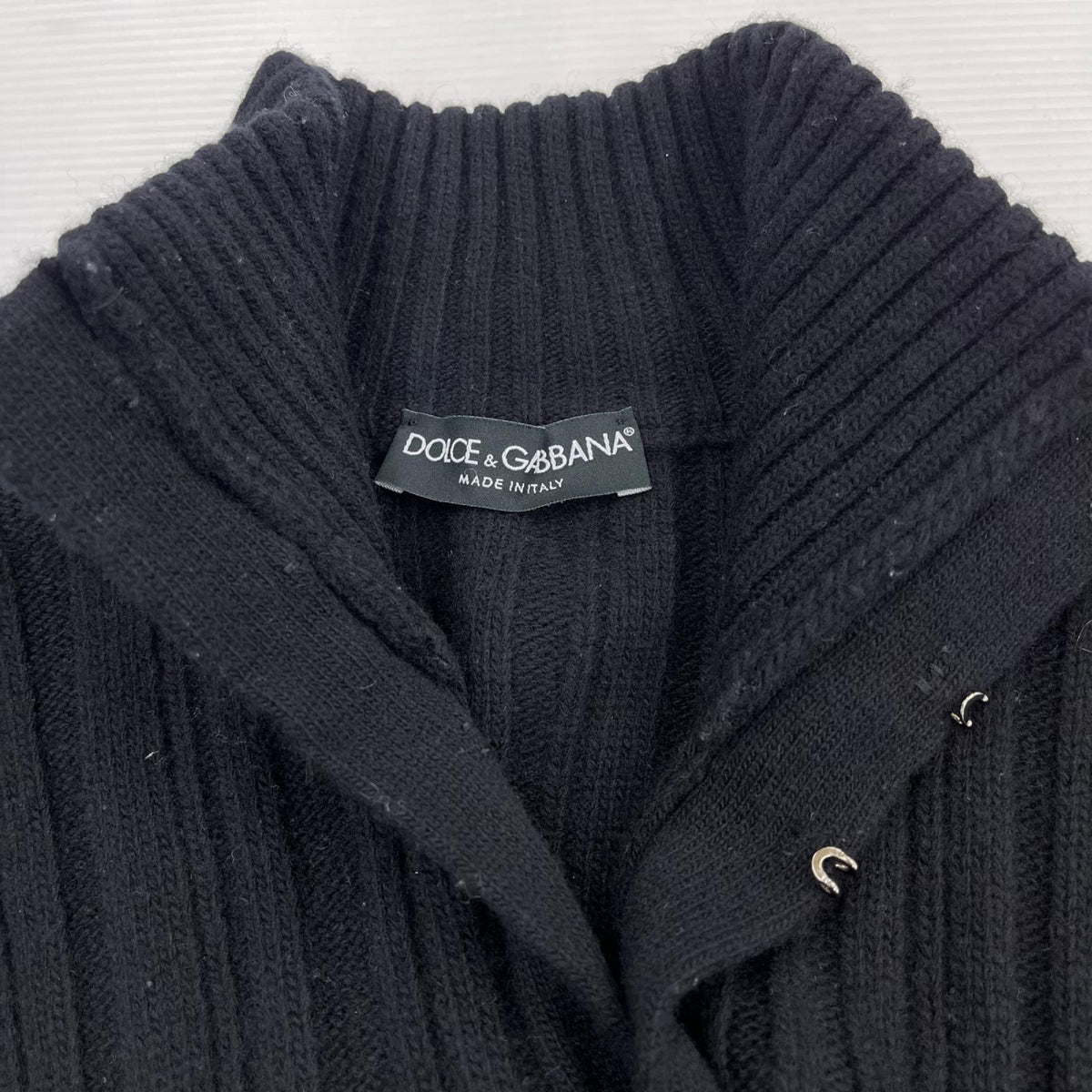 ジャケット DOLCE＆GABBANA ﾊｲﾈｯｸ ﾌｯｸ ｳｰﾙﾆｯﾄｶｰﾃﾞｨｶﾞﾝ 50 黒 50 ブラック