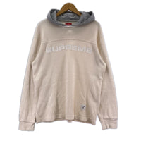 パーカー Supreme 17AW Hooded Waffle Ringer ｻｰﾏﾙﾊﾟｰｶｰ M ｱｲﾎﾞﾘｰ M