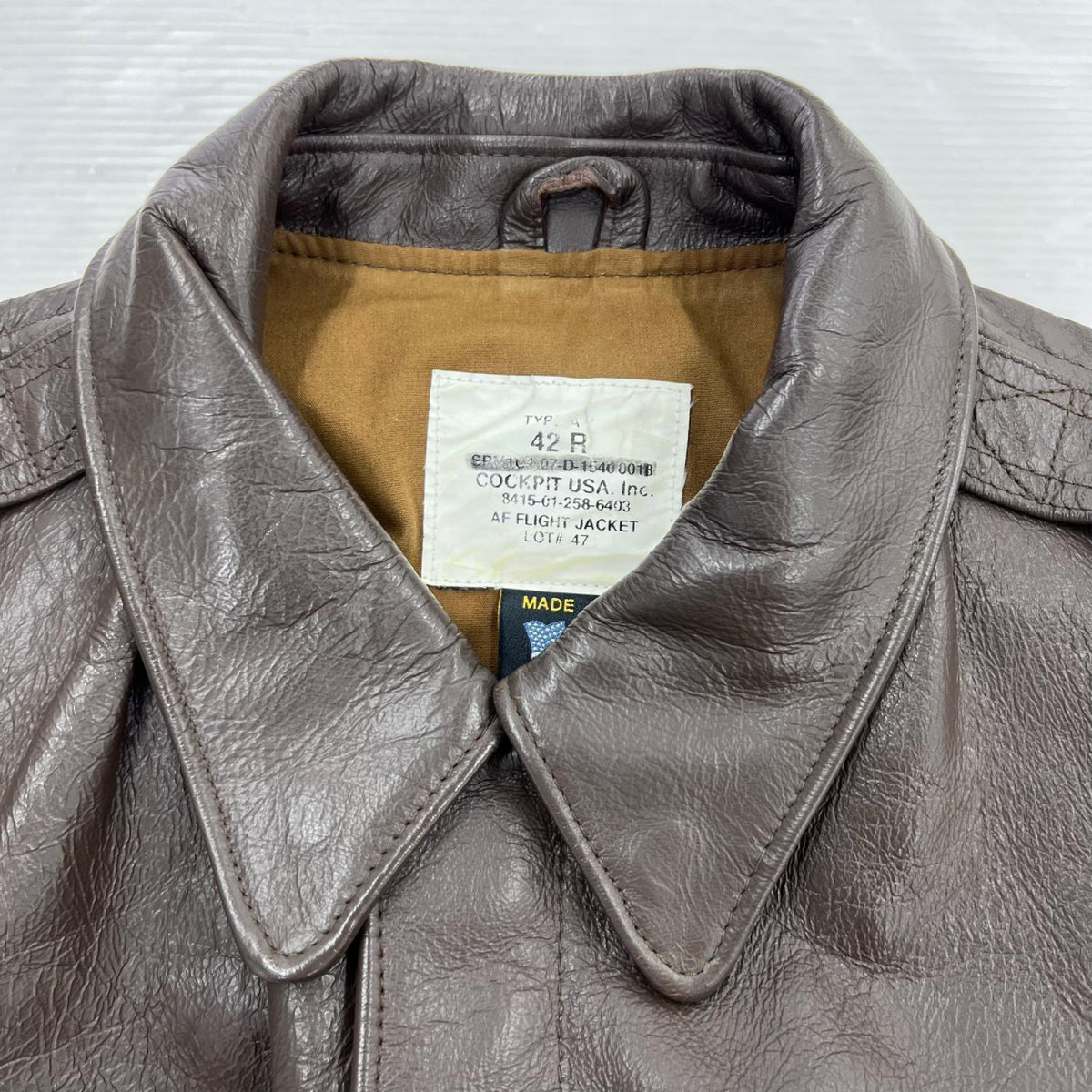 ジャケット COCKPIT TYPE A-2 AF FLIGHT JACKET ブラウン
