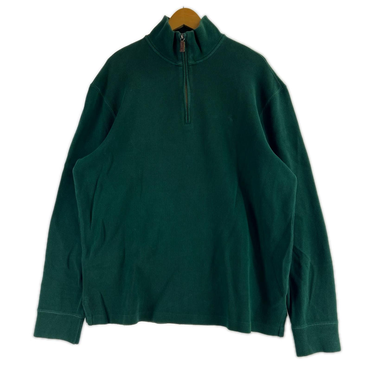 ニット ﾊｰﾌｼﾞｯﾌﾟ 緑 L L グリーン