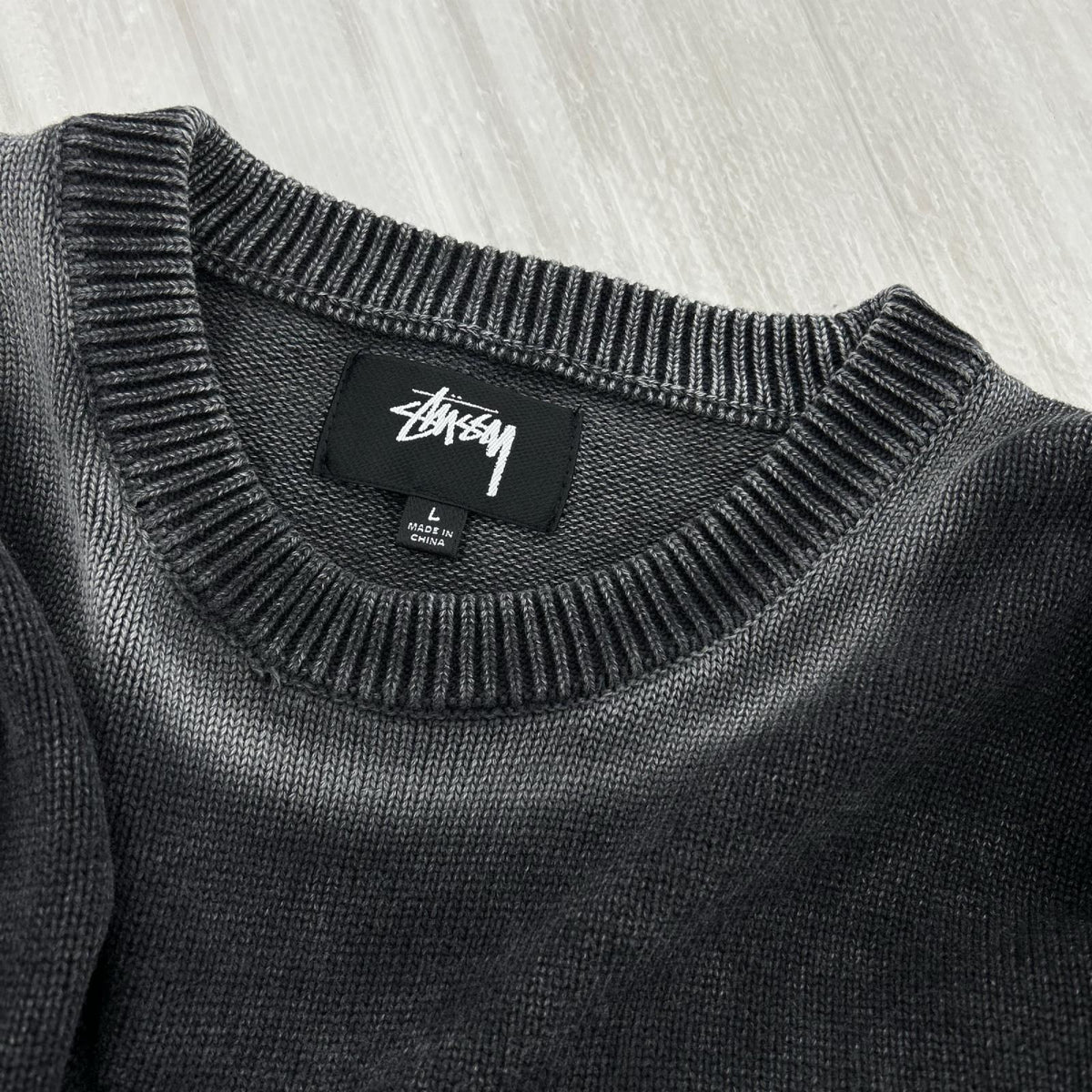 ニット Faded Cotton Crew (L) ﾌﾞﾗｯｸ L ブラック