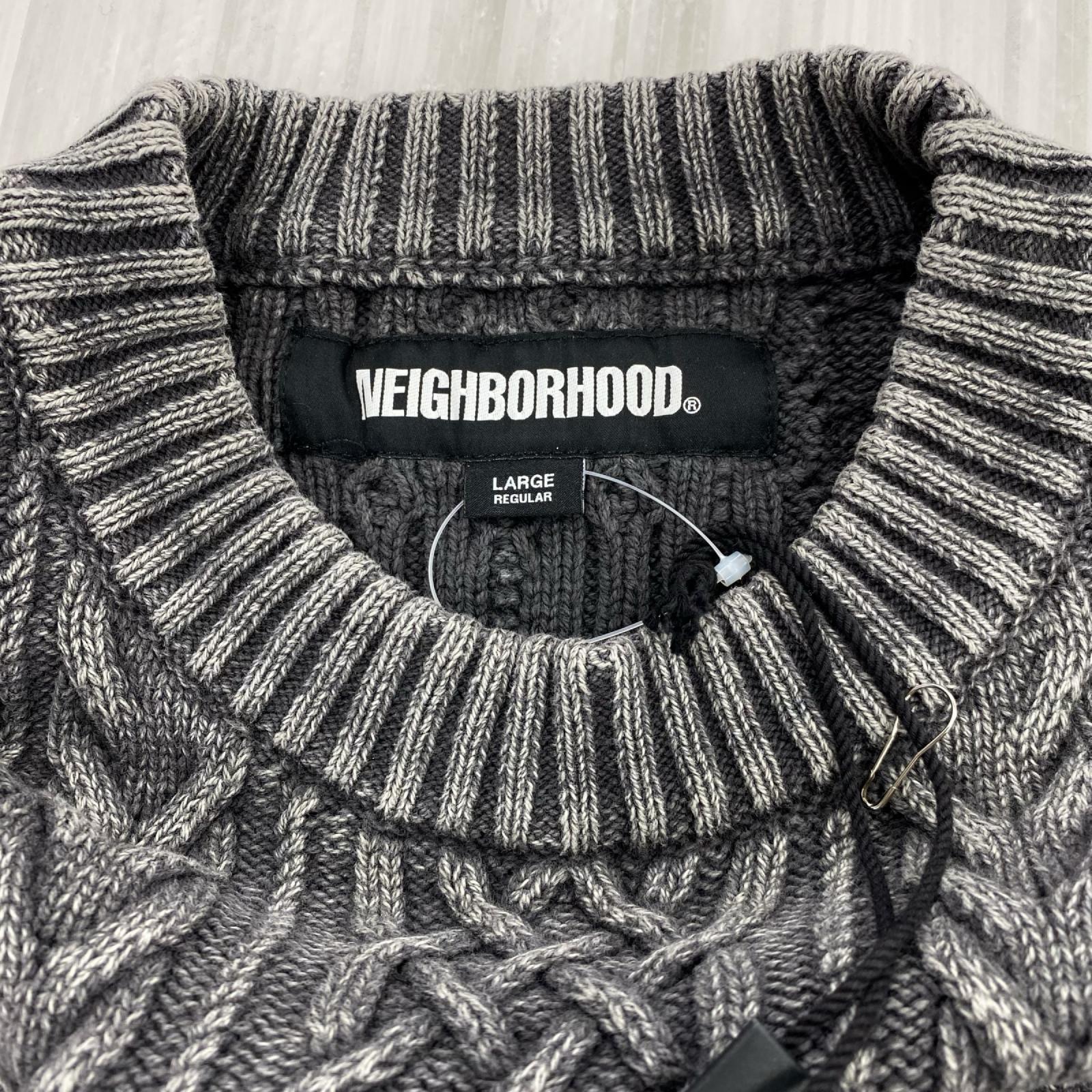 ニット WASHED CREWNECK CABLE SWEATER 24213NH-KNM01 グレー L グレー