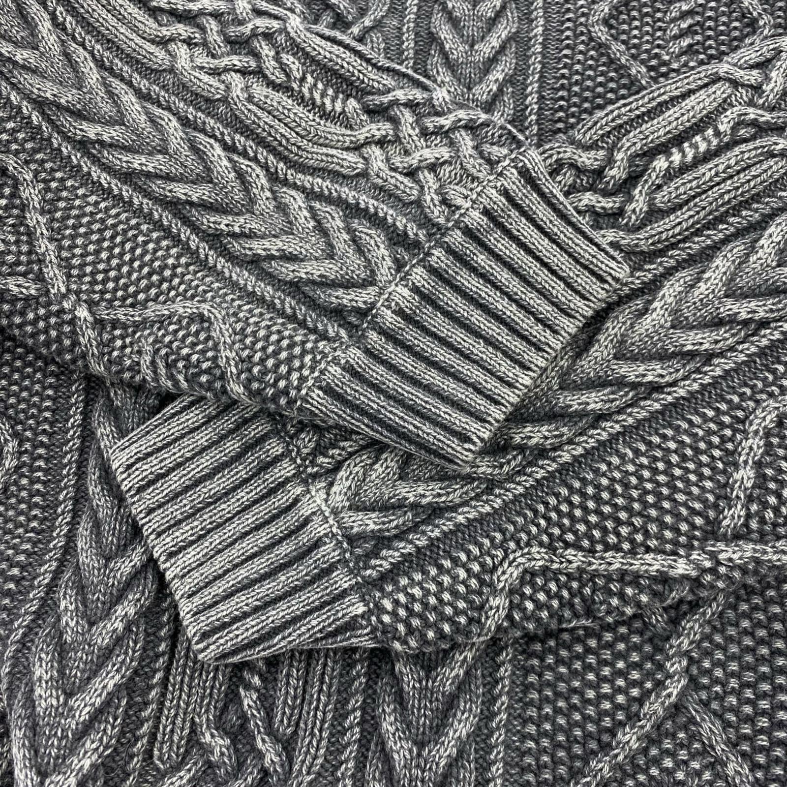 ニット WASHED CREWNECK CABLE SWEATER 24213NH-KNM01 グレー L グレー