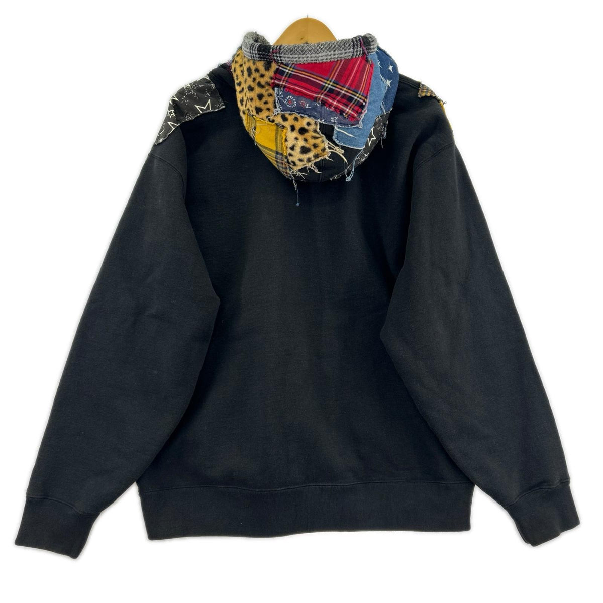 パーカー Patchwork Zip Up Hooded Sweatshirt/ﾌﾞﾗｯｸ L ブラック