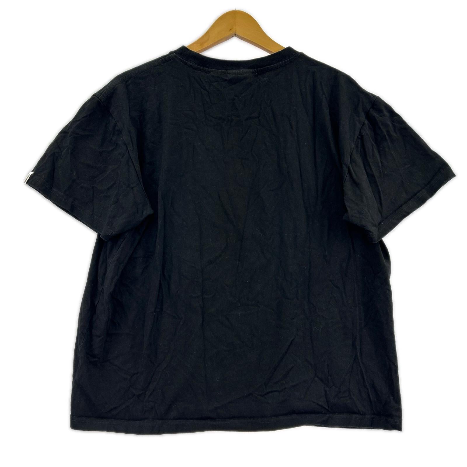半袖Ｔシャツ 短丈 ﾍﾟｲﾝﾄ柄 BLK L L ブラック