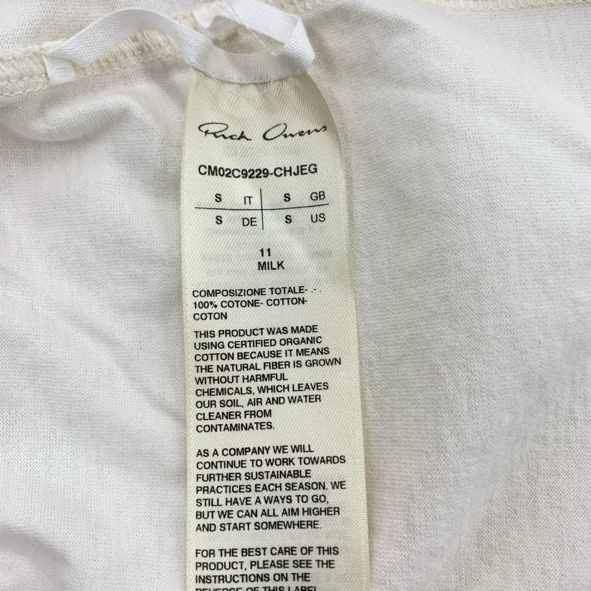 半袖Ｔシャツ Rick Owens×Champion Tee S ホワイト