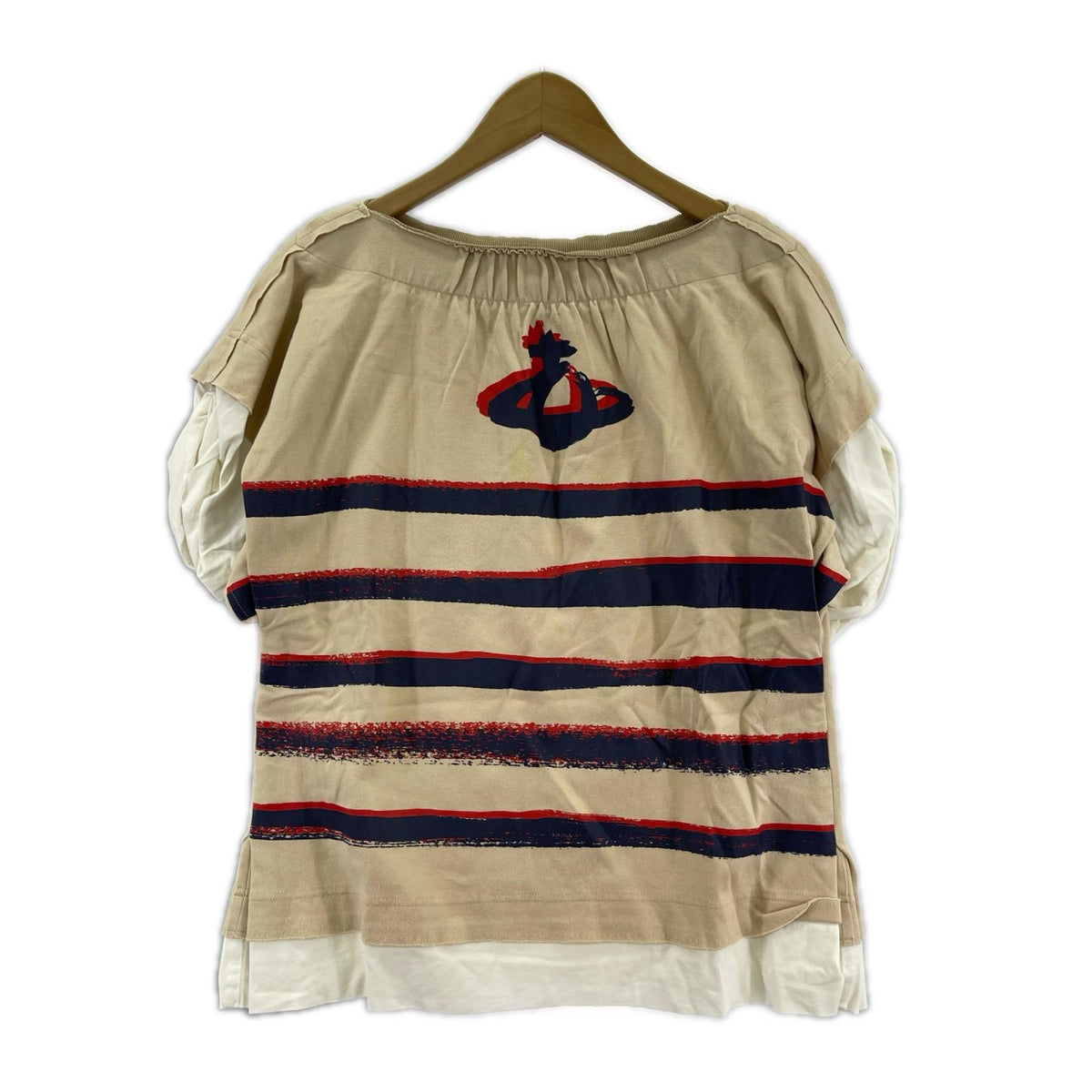 半袖Ｔシャツ PAINTED　LINES M ベージュ