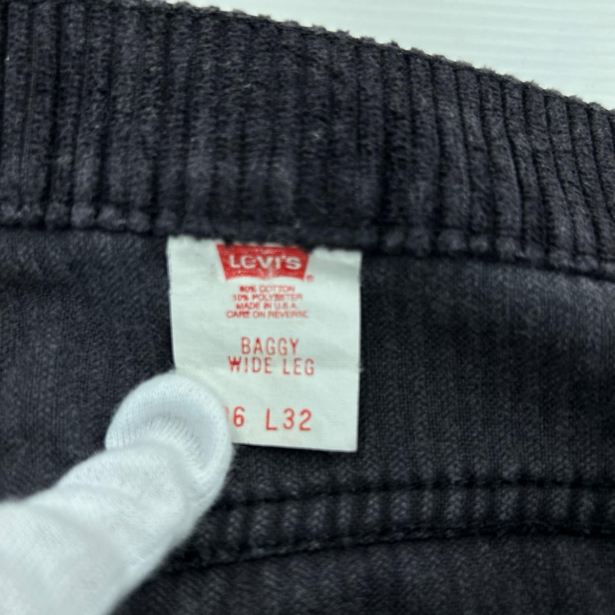 パンツ 90s L2 BAGGY WIDE LEG ｺｰﾃﾞｭﾛｲﾊﾟﾝﾂ W36 36 ブラック