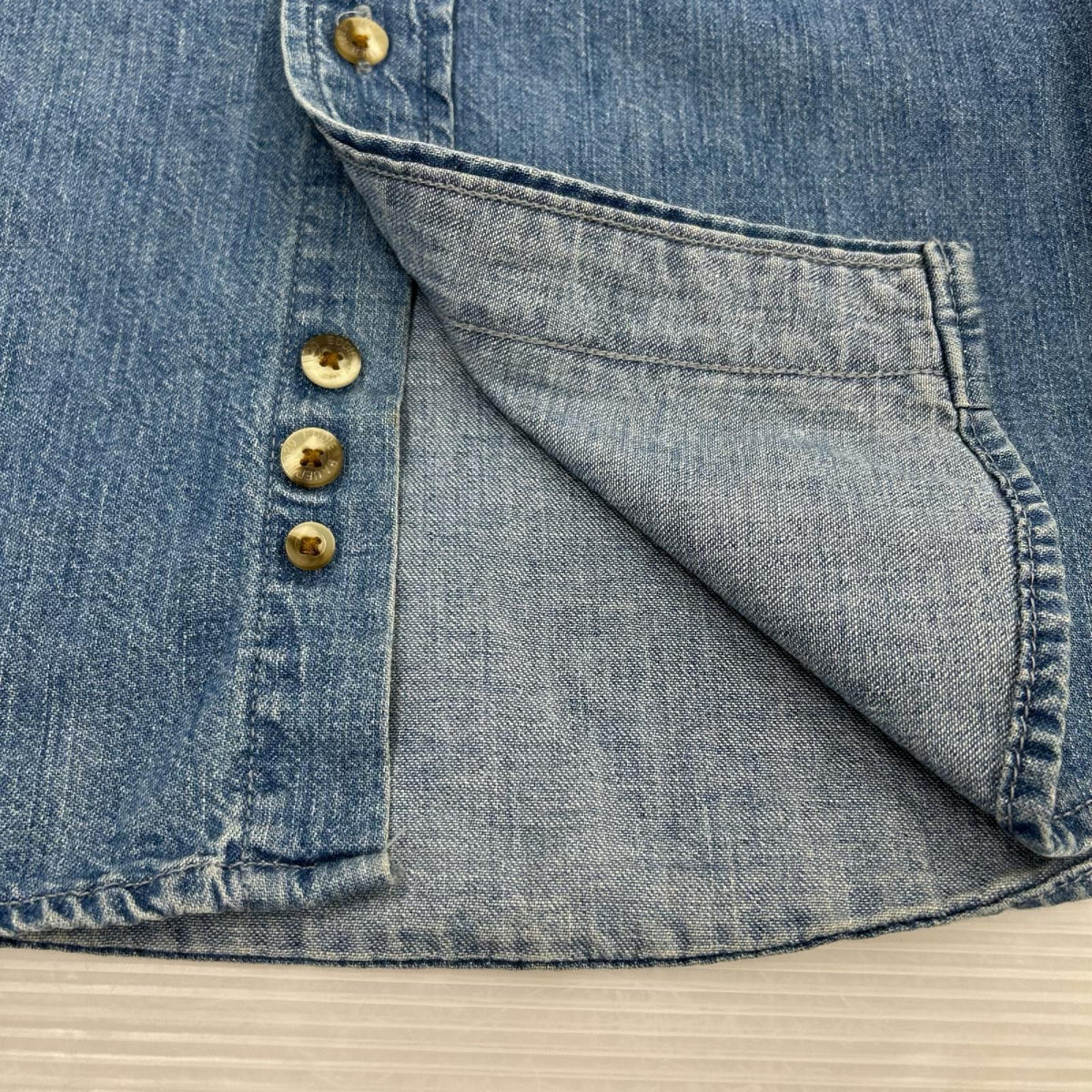 長袖シャツ 90S ﾃﾞﾆﾑｼｬﾂ ﾗｲﾄﾌﾞﾙｰ (m) M ブルー