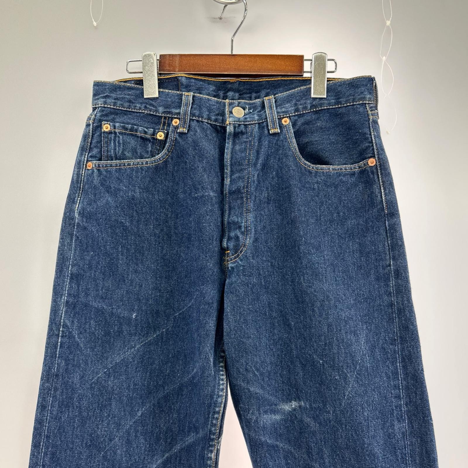 デニムパンツ 90S USA製 501 刻印501 紺 (32) 32 ネイビー