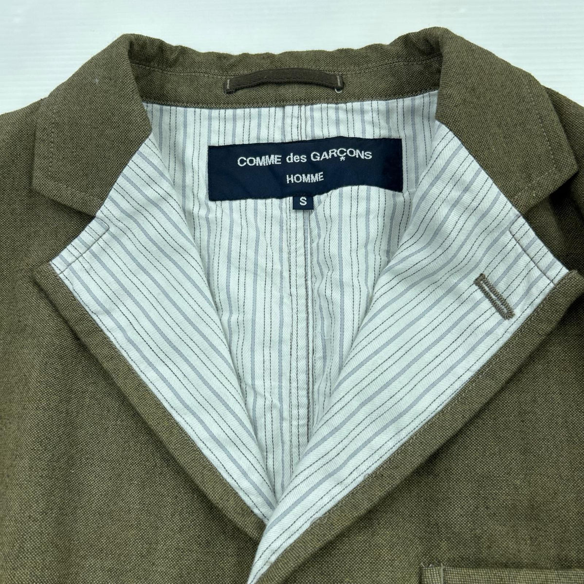 テーラードジャケット HOMME ｳｰﾙﾅｲﾛﾝﾃｰﾗｰﾄﾞｼﾞｬｹｯﾄ ｶｰｷ AD2018 S S カーキ