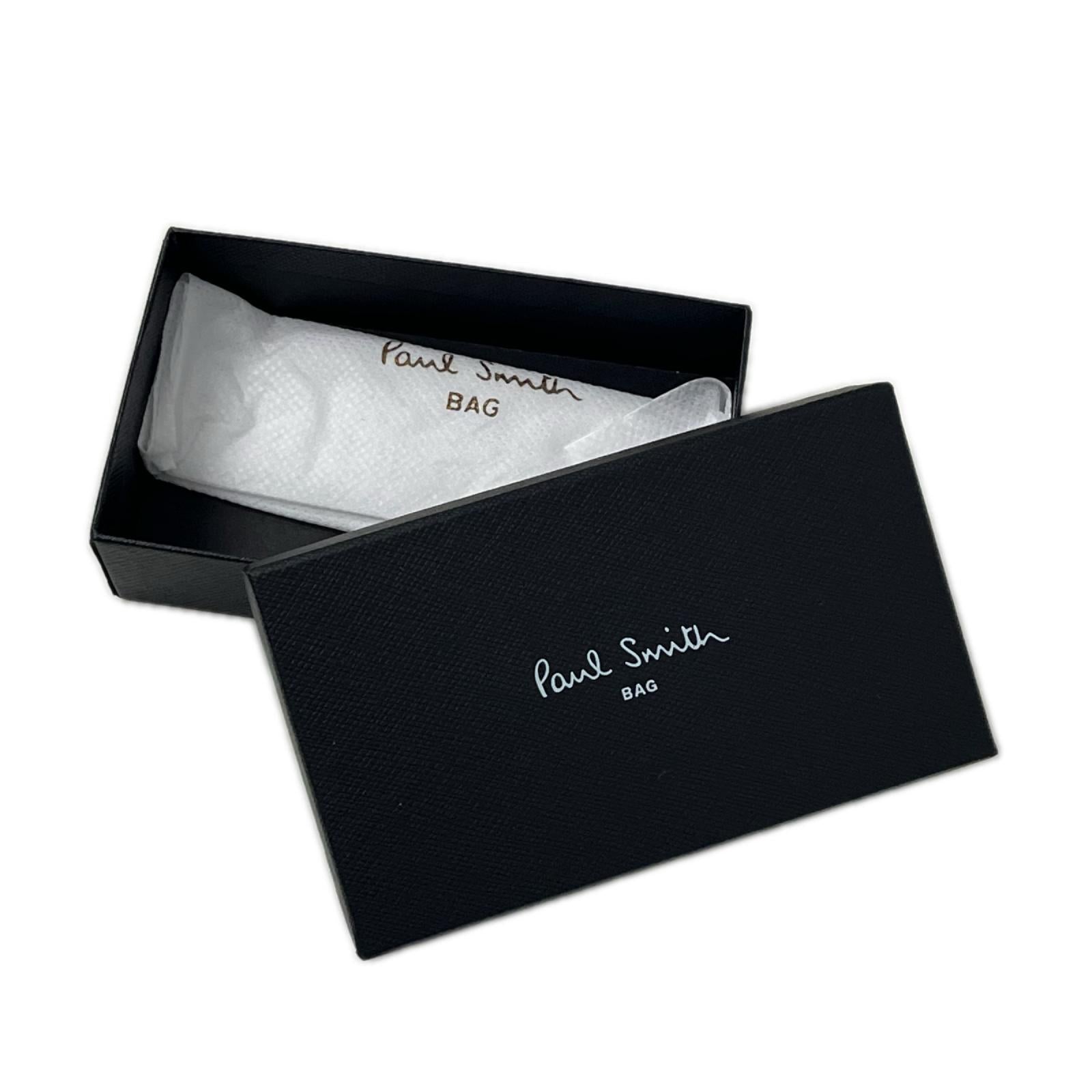 キーケース Paul Smith ｽﾄﾗｲﾌﾟﾎﾟｲﾝﾄ ｶｰﾌﾚｻﾞｰ4連ｷｰｹｰｽ ﾌﾞﾗｯｸ