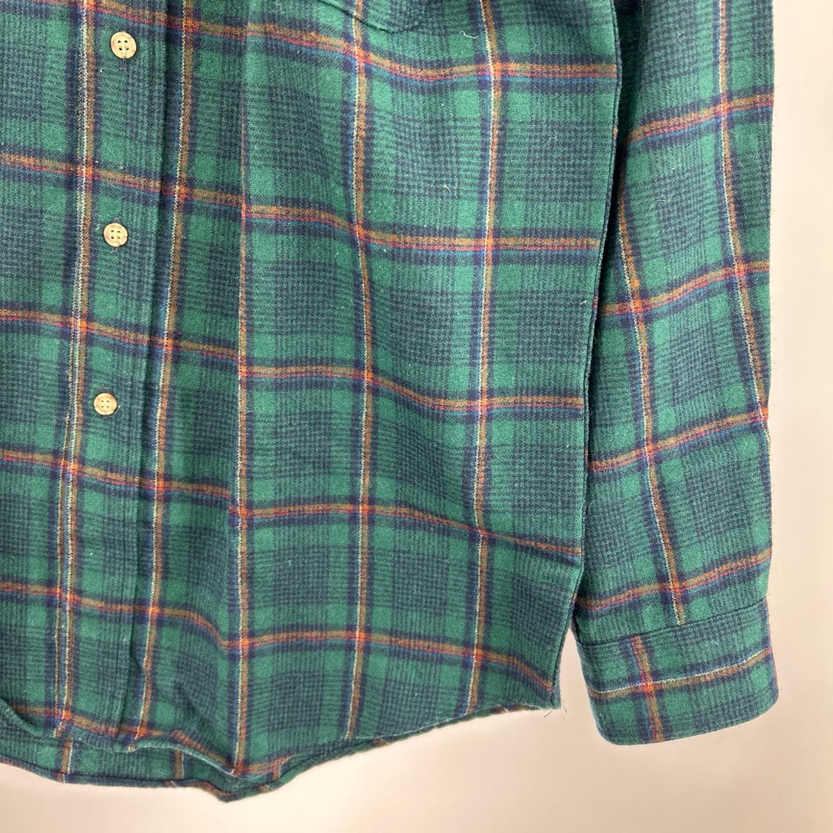 長袖シャツ PENDLETON USA製 ﾁｪｯｸｳｰﾙｼｬﾂ 緑 (M) M グリーン