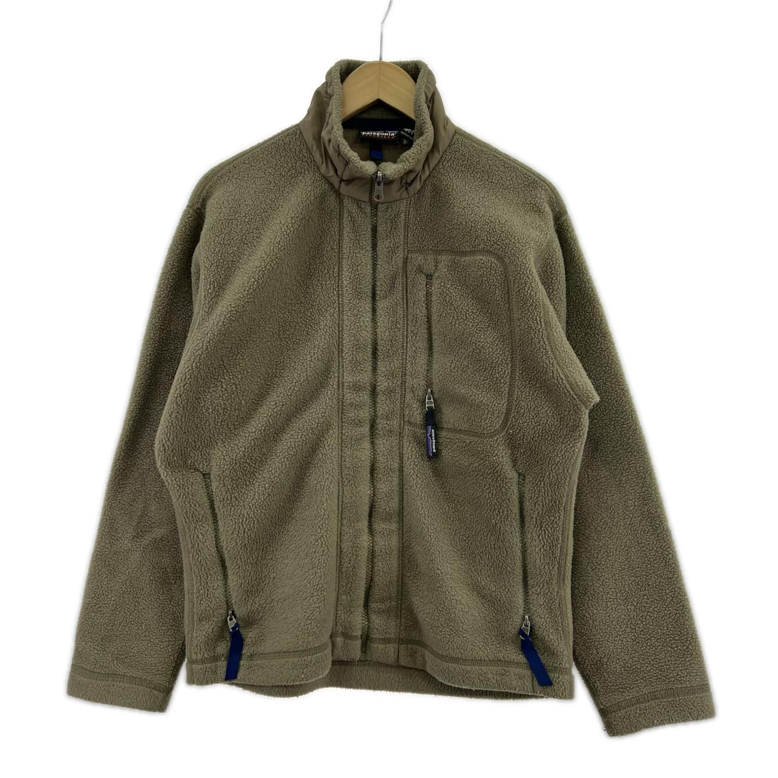 ジャケット シンチラフリースジャケット USA製 S カーキ