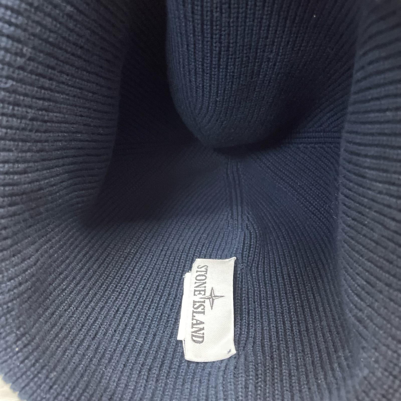 ニットキャップ STONE ISLAND ロゴパッチ ビーニー8015N02D7 ネイビー
