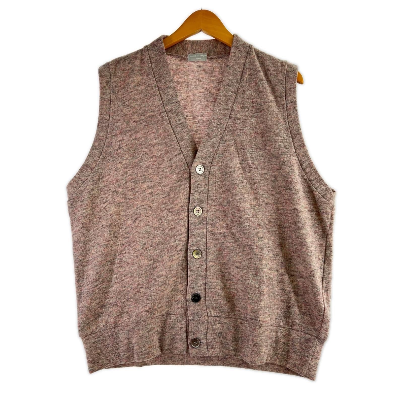 ニット COMME des GARCONS HOMME 90s 銀ﾀｸﾞ ｳｰﾙ×ﾅｲﾛﾝ ﾆｯﾄﾍﾞｽﾄ