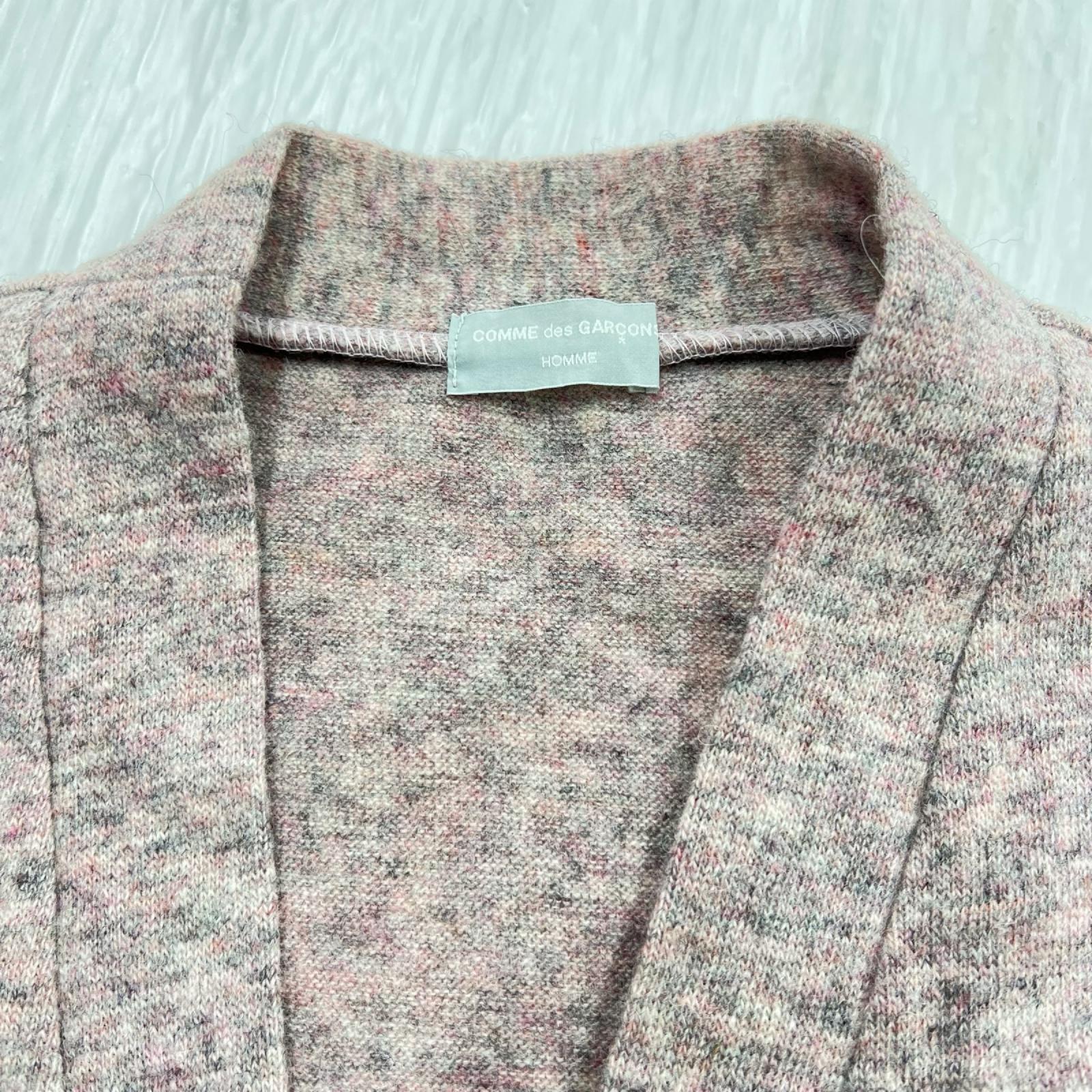 ニット COMME des GARCONS HOMME 90s 銀ﾀｸﾞ ｳｰﾙ×ﾅｲﾛﾝ ﾆｯﾄﾍﾞｽﾄ