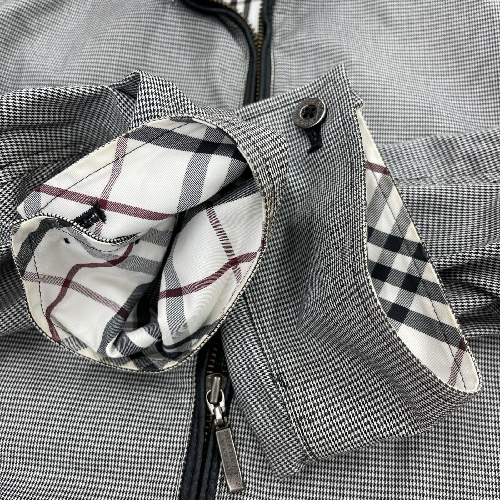 ジャケット BURBERRY BLACK LABEL 千鳥柄 ｽｲﾝｸﾞﾄｯﾌﾟｼﾞｬｹｯﾄ BMP92-611-05 ｸﾞﾚｰ (L) L ブラック