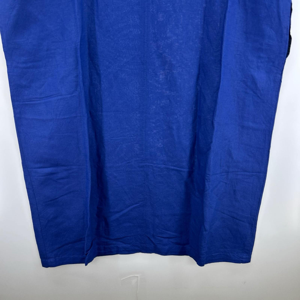 ワンピース ﾘﾈﾝﾚｰﾖﾝﾜｲﾄﾞﾜﾝﾋﾟｰｽ 紺 (0) 0 ブルー