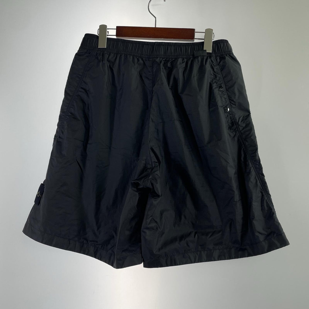 ショートパンツ ﾘﾗｯｸｽﾌｨｯﾄ ﾜｲﾄﾞﾚｯｸﾞ ﾘｯﾌﾟｽﾄｯﾌﾟ ｼｮｰﾄﾊﾟﾝﾂ 30 ブラック