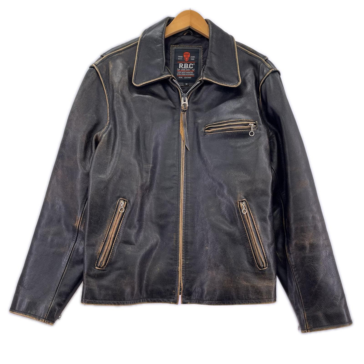 レザージャケット ｼﾝｸﾞﾙﾗｲﾀﾞｰｽｼﾞｬｹｯﾄ M M ブラウン