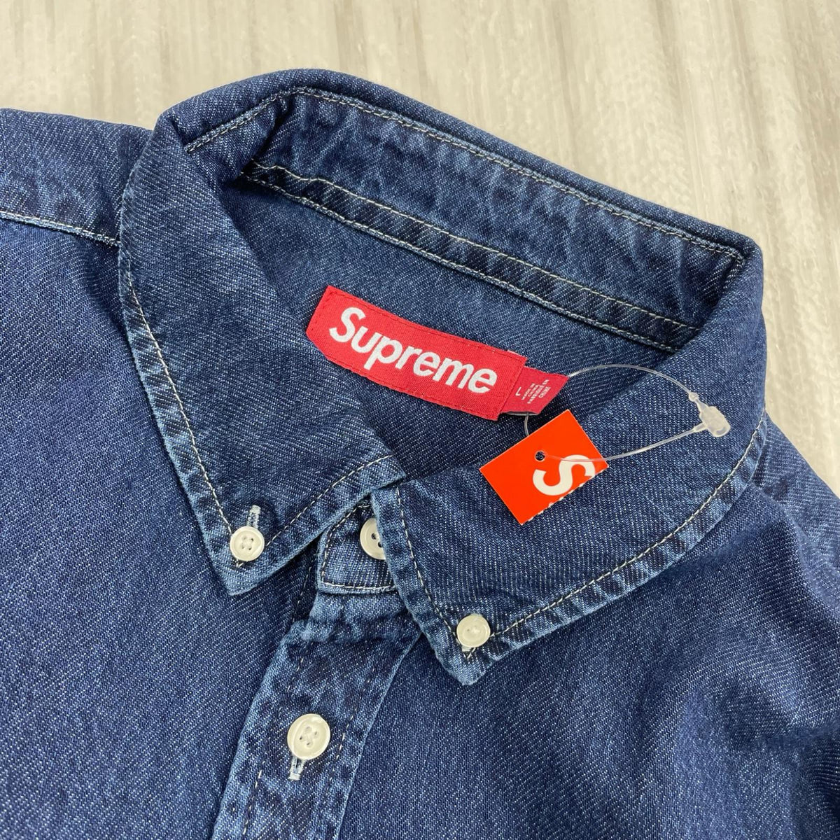長袖シャツ SMALL BOX DENIM SHIRT (L) L