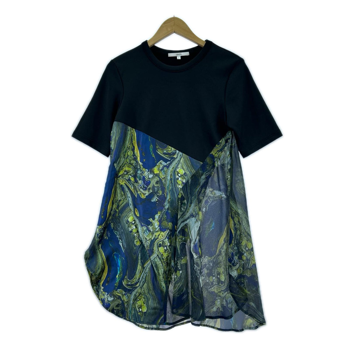 チュニック マーブルアート Tシャツ F フリー