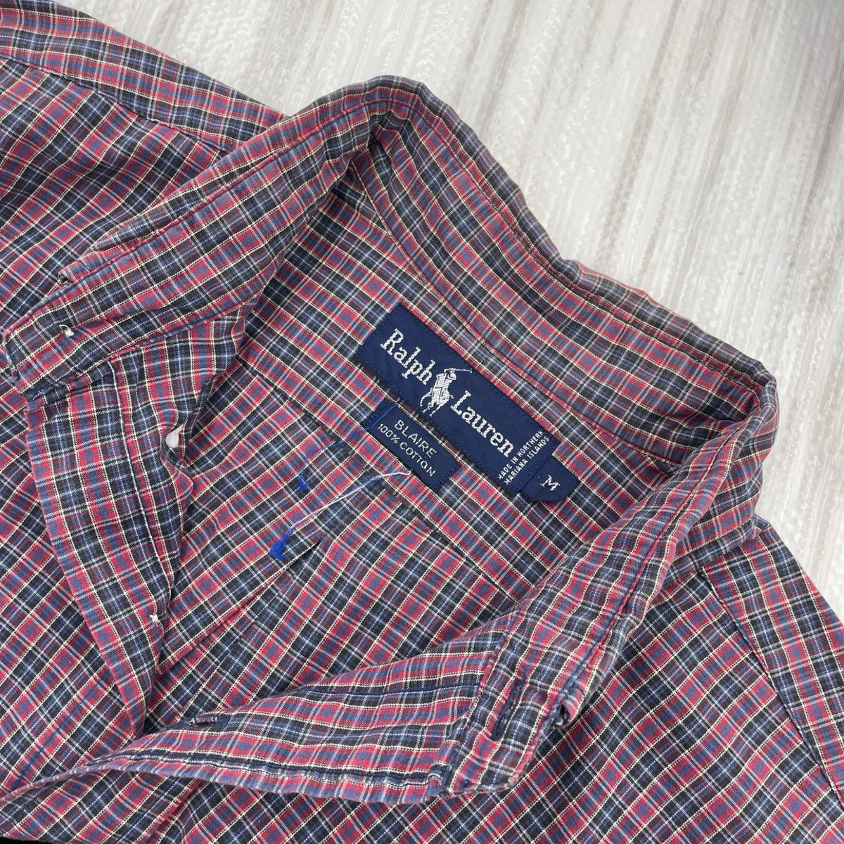 長袖シャツ 90s BLAIRE M Check 総柄 M