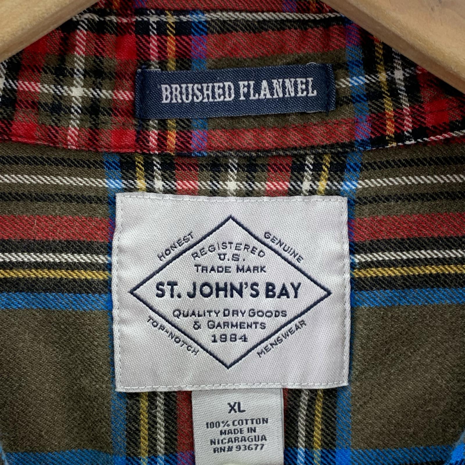 長袖シャツ ST JOHN'S BAY Check Flannel Shirt ブラウン