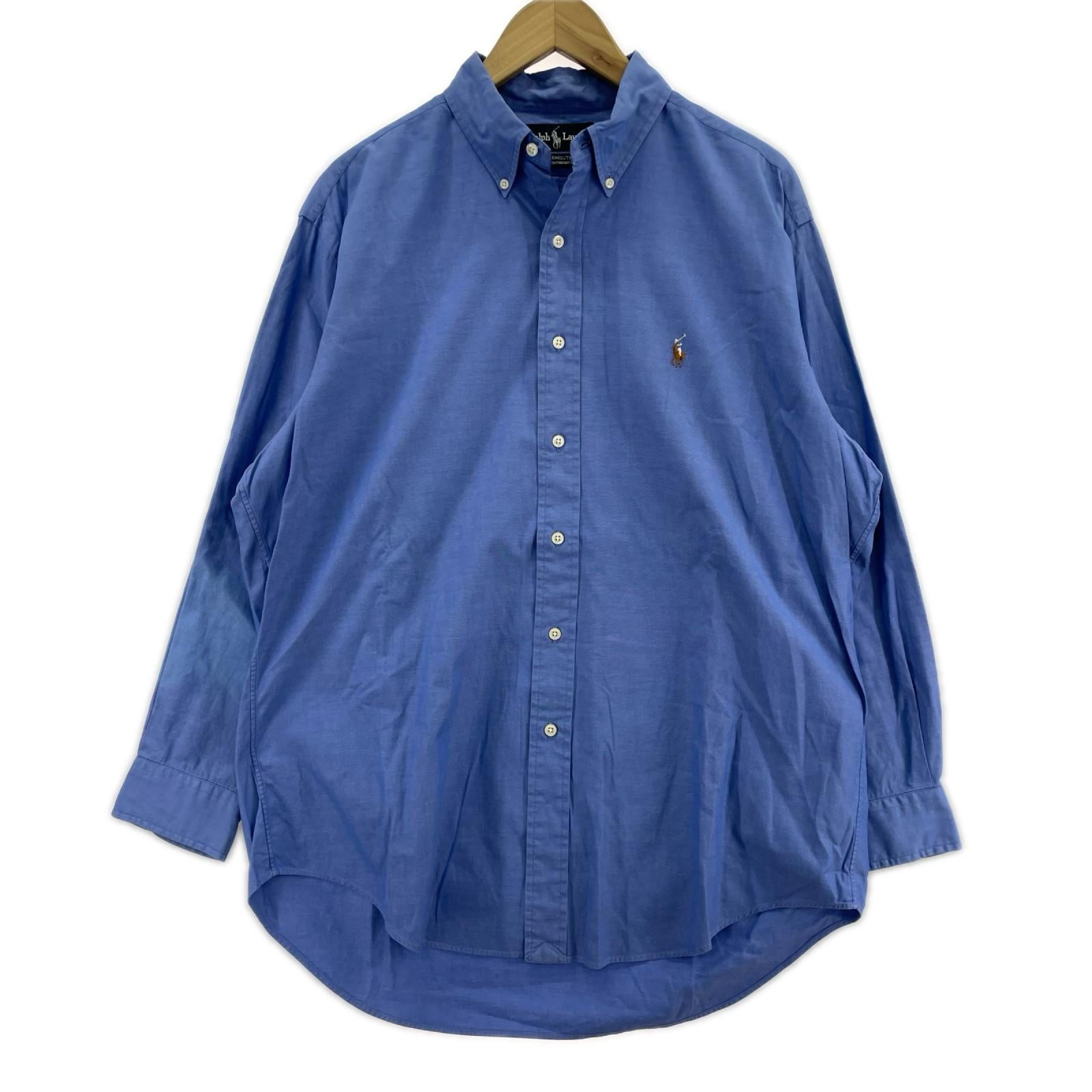 長袖シャツ 90s YARMOUTH 16-33 BLU